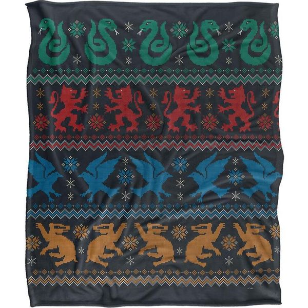 Harry Potter - Coperta, Case Di Hogwarts, Inverno TV18913 (Taglia Unica) (Colorato)-image