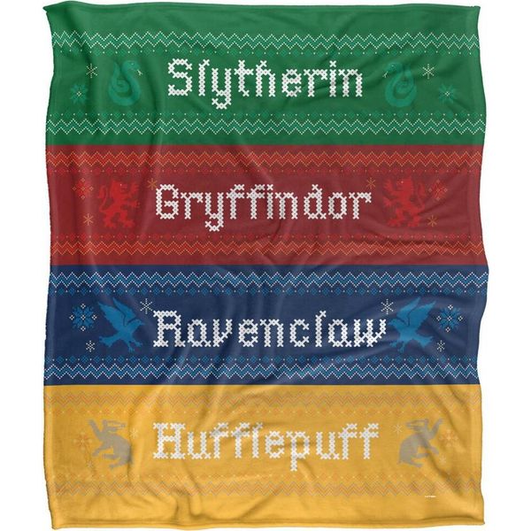 Harry Potter - Coperta, Case Di Hogwarts, Design Natalizio TV18915 (Taglia Unica) (Colorato)-image