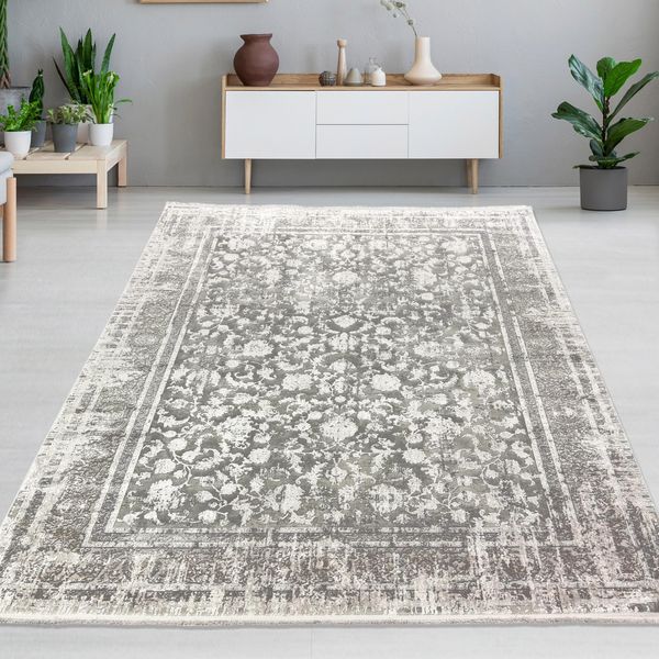 Tappeto Orientale In Lana Vintage, Morbido E Di Facile Manutenzione, Elegante E Senza Tempo Per Il Soggiorno E La Camera Da Letto In Grigio Dimensioni - 200 X 290 Cm-image