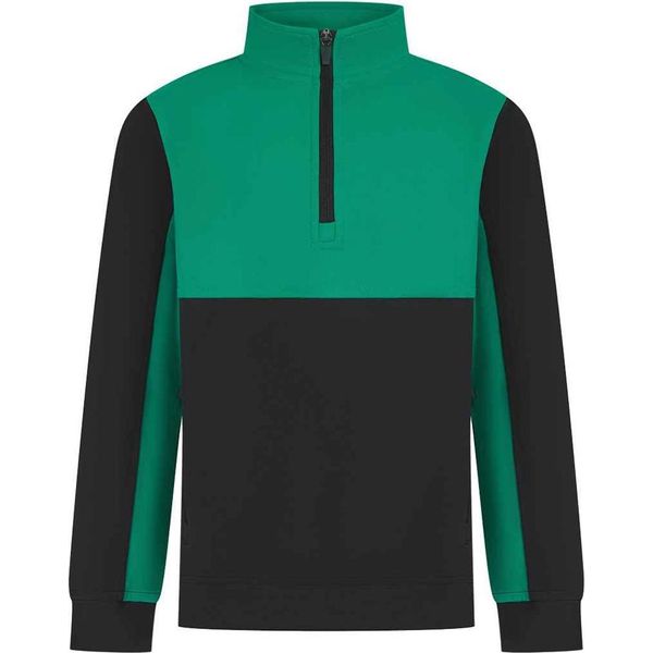 Finden & Hales - Top In Pile Con Zip Corta Per Bambini PC4714 (116) (Nero/Smaragd)-image
