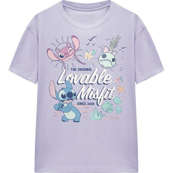 Lilo & Stitch - Maglietta "Lovable Misfit"" Da Donna TV19821 (Xl) (Lavanda)"-image