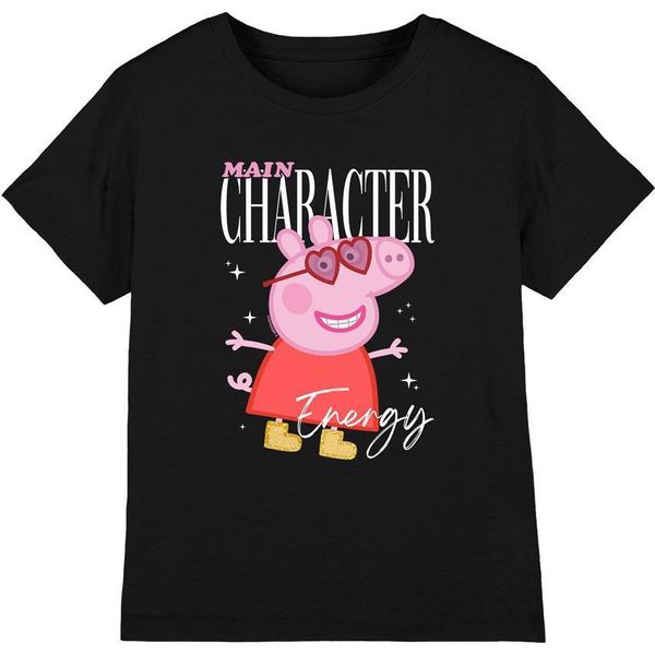 Peppa Pig - Maglietta "Personaggio Principale"" Per Bambina TV19828 (104) (Nero)"-image