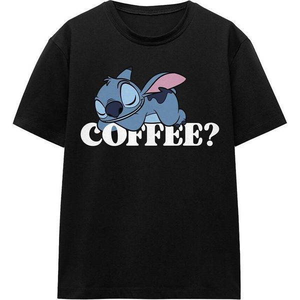 Lilo & Stitch - "Caffè?"" Maglietta Da Donna TV19837 (L) (Nero)"-image
