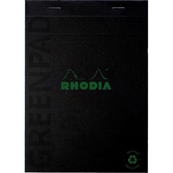 Rhodia 18891C Rhodia Greenpad Blocco Note, Din A4, A Scacchiera, Nero-image