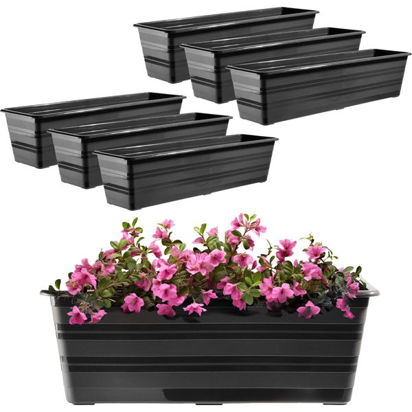 Kadax Vaso Da Balcone, Vaso Da Fiori, Grande, 60 Cm, Fiori, Confezione Da 6, Supporto Per Fiori-image