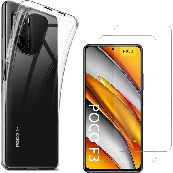 Custodia Per Xiaomi Poco F3 Con 2 Protezioni In Vetro Temperato Phonillico®-image