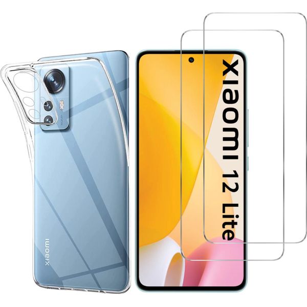 Custodia Per Xiaomi 12 Lite Con 2 Protezioni In Vetro Temperato Phonillico®-image