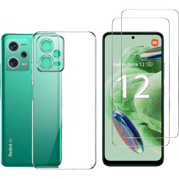 Custodia Per Xiaomi Redmi Note 12 5G Con 2 Protezioni In Vetro Temperato Phonillico®-image