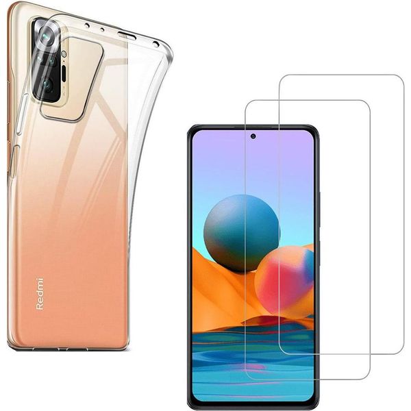 Custodia Per Xiaomi Redmi Note 10 Pro Con 2 Protezioni In Vetro Temperato Phonillico®-image