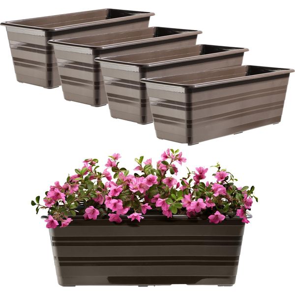 Kadax Vaso Da Balcone Vaso Da Fiori Grande 40 Cm Confezione Da Fiori 4 Pezzi Supporto Per Fiori-image