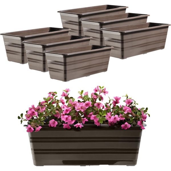 Kadax Vaso Da Balcone, Vaso Da Fiori, Grande, 40 Cm, Fiori, Confezione Da 6, Supporto Per Fiori-image