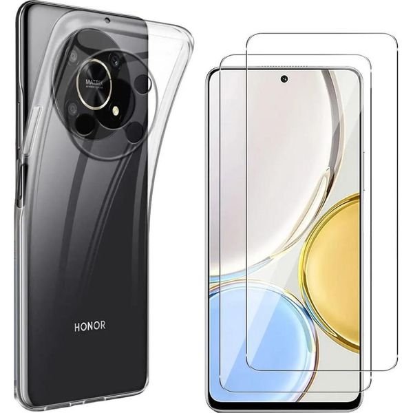 Custodia Per Honor Magic 4 Lite 5G Con 2 Protezioni In Vetro Temperato Phonillico®-image