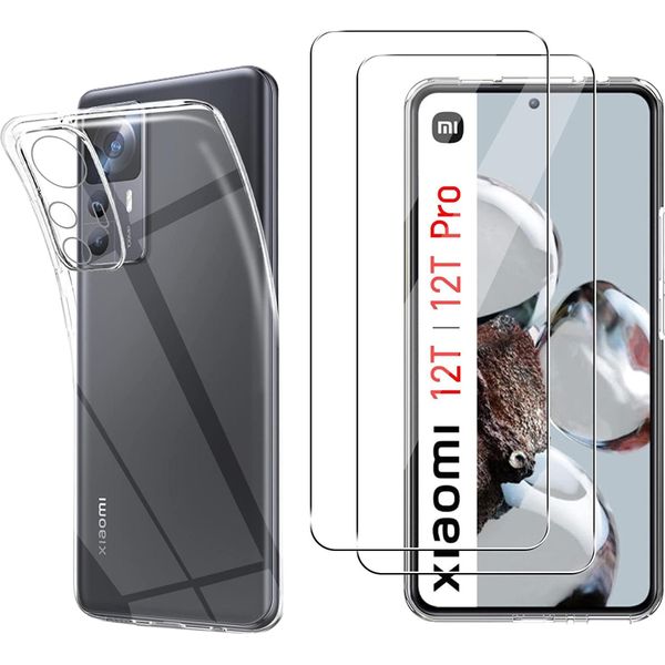 Custodia Per Xiaomi 12T / Xiaomi 12T Pro Con 2 Protezioni In Vetro Temperato Phonillico®-image