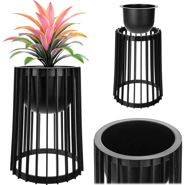 Portafiori Bifacciale Kadax 40 Cm Nero + Inserto-image
