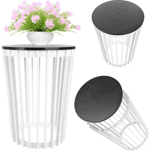 Portafiori Bifacciale Kadax 54 Cm Bianco + Piano Nero-image