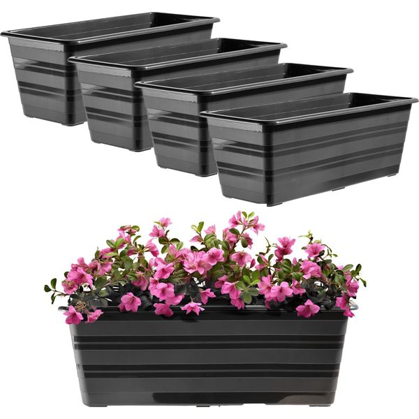 Kadax Vaso Da Balcone Vaso Da Fiori Grande 40 Cm Confezione Da Fiori 4 Pezzi Supporto Per Fiori-image