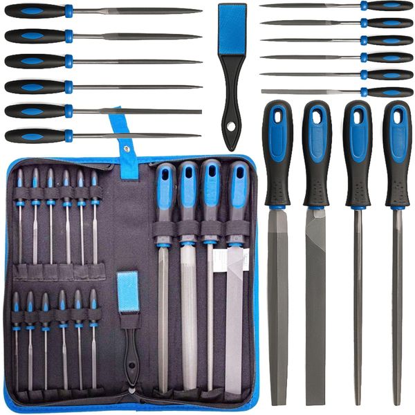 Forsage | Set Di Lime, Per Metallo, Legno, 100 Mm / 200 Mm, 17 Pezzi, Set Di Lime Per Metallo, Lime Per Chiavi, Set Di Lime Per Officina Per Metallo-image