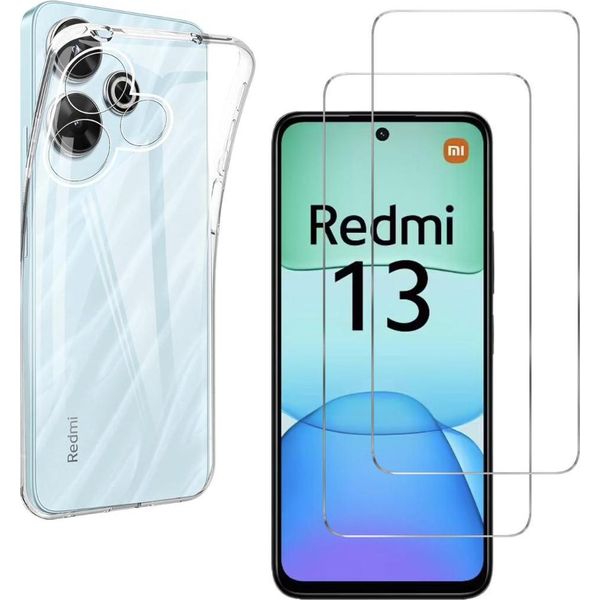 Custodia Per Xiaomi Redmi 13 Con 2 Protezioni In Vetro Temperato Phonillico®-image