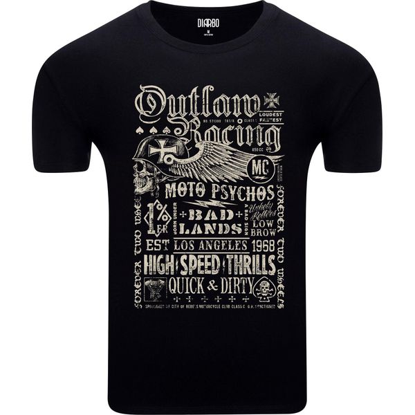 Diarbo T-Shirt Uomo Con Stampa Amante Moto Vintage Nero Taglia Xl-image