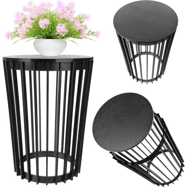 Kadax Portafiori Bifacciale 54 Cm Nero + Piano D'appoggio Nero-image