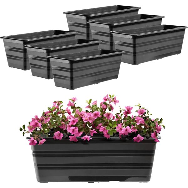 Kadax Vaso Da Balcone, Vaso Da Fiori, Grande, 40 Cm, Fiori, Confezione Da 6, Supporto Per Fiori-image