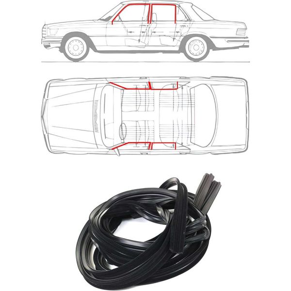 Auto Porta Guarnizione Guarnizione Di Gomma Protezione Bordo Per Mercedes W116 1972-1980 Gomma-image
