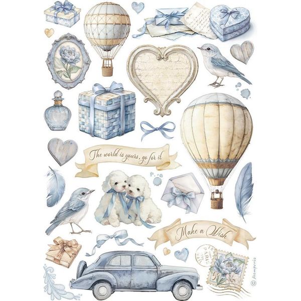 Carta Di Riso Per Decoupage A4 - Stamperia - Elementi Misti Senza Tempo-image