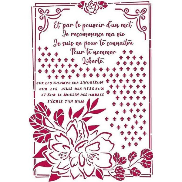 Stamperia Mixed Media Schablone Stencil - Giornale Blume Mit Rahmen-image