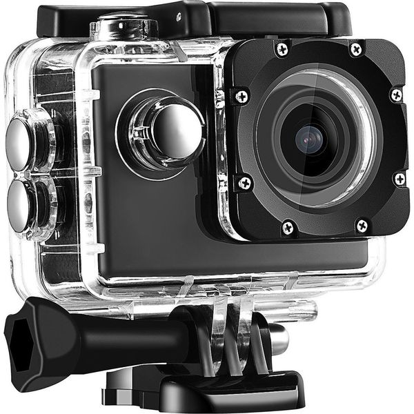 K1080HD 12MP Videocamera Subacquea Impermeabile Outdoor Bike Diving Sport Action Nero Nero-image