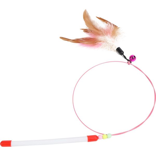 Pet Feather Teaser Bacchetta Retrattile Giocattolo Interattivo Uovo Da Pesca Per Gatti Gioco Esercizio-image