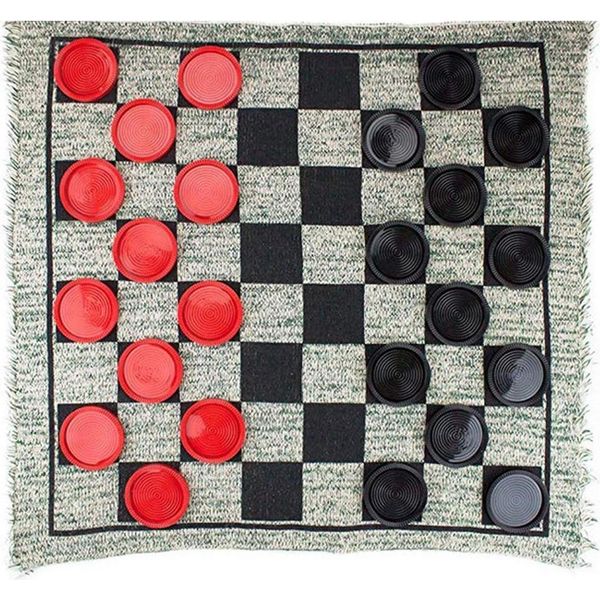 Set Di Dama Gigante 3 In 1 Tic Tac Toe Gioco Da Tavolo Per Adulti E Bambini Con 24 Pedine Giochi Da Interno All'aperto Festa Di Famiglia-image