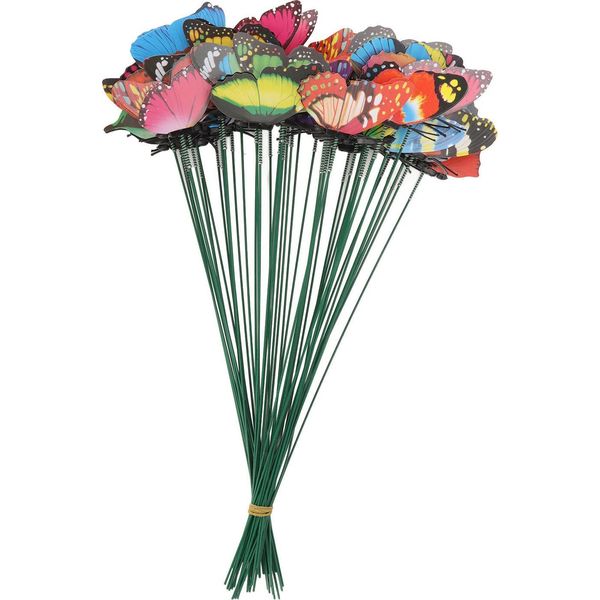 50Pz Paletti Decorazione Farfalla Simulazione Colorata Impermeabile Per Giardino All'aperto All'aperto All'aperto-image