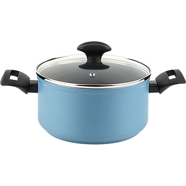 Fagor Maxima Casseruola A Induzione 20 Cm Alluminio Rivestimento Antiaderente Pfoa Free, Coperchio In Vetro Blu-image