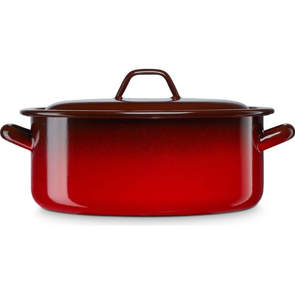 Casseruola A Induzione Briebe Ignea Con Coperchio In Acciaio Smaltato 20 Cm, 2,5L, Rosso Vintage-image