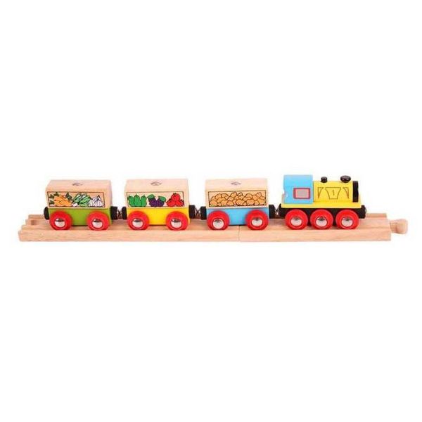 Bigjigs Treno Merci Con Verdure + 3 Binari-image