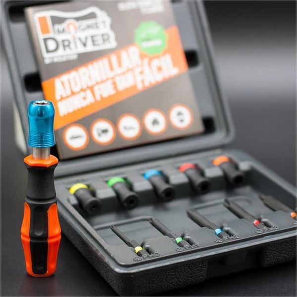 5 Bussole Magnet Driver® + 5 Punte Estese PH0, PH1, PH2, PH3 E SQ2 + Impugnatura Micaton-image