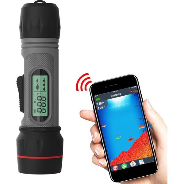 Ecoscandaglio Portatile Impermeabile Senza Fili Bluetooth Cercatore Di Profondità Con Display Per La Pesca All'aperto-image