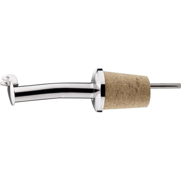 Versatore Per Bottiglie Con Tappo In Acciaio Inossidabile 18/10, Altamente Lucidato, Con Tappo In Sughero Naturale Adatto A Tutti I Liquidi, Con Tubo Di Sfiato, Per Bottiglie Da 0,7 A 1,0 Litri-image