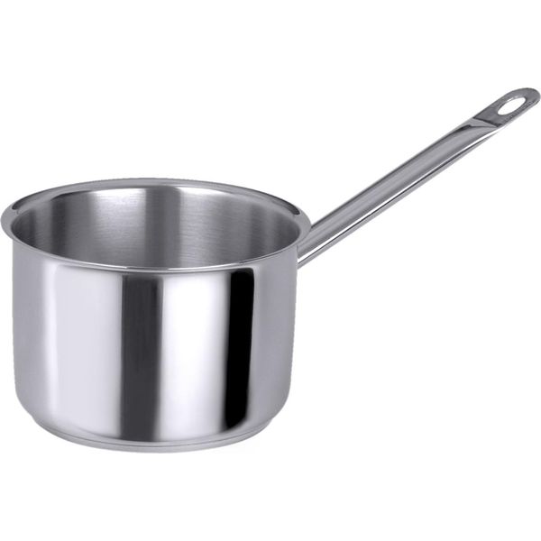 Casseruola A Bordi Alti In Acciaio Inox 18/10, Lucido, Con Manico Tubolare E Bordo Versatore, Fondo Sandwich Da 8 Mm, Adatto All'induzione, Qualità Extra Pesante-image