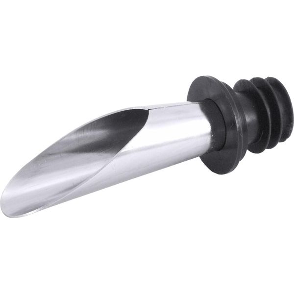 Versatore Per Bottiglie Di Vino In Acciaio Inox, Con Flangia In Gomma Rimovibile, Adatto A Bottiglie Di Vino Standard-image