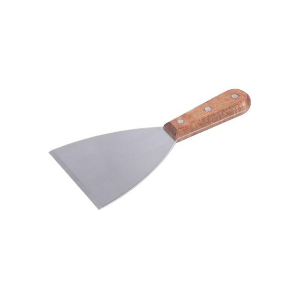 Spatola Per Arrosti In Acciaio A Lama Rigida, Manico In Legno Laccato E Lucidato-image