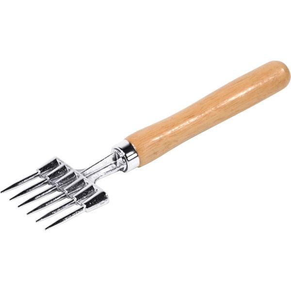 Piccozza, Con Manico In Legno, Stagnato Lucido, Con Sei Punte, Lunghezza 23,5 Cm-image