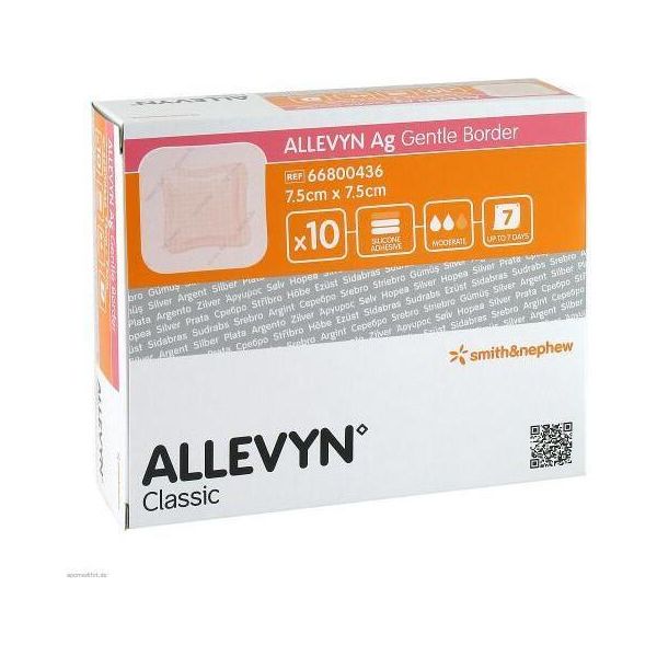Allevyn Ag Gentle Border 7,5X7,5 Cm Medicazione Per Ferite 10 Pz-image
