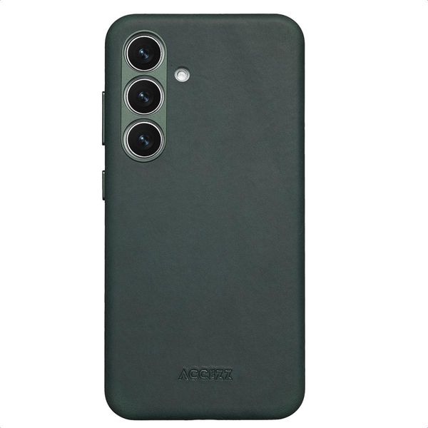 Custodia Per Samsung Galaxy S25/Samsung Galaxy S24 - Vera Pelle - Custodia Rigida/Cover Accezz - Verde-image