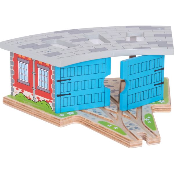 Bigjigs Rail Deposito Triplo Con Cancelli-image