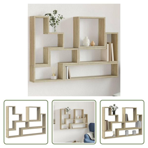 The Living Store Mensola A Muro Rovere Sonoma 96X12X64 Cm Materiale In Legno-image