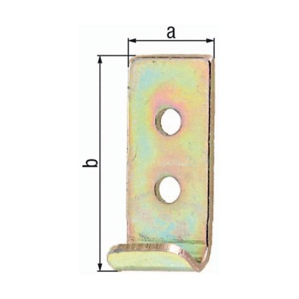 Alberts® Gancio Di Bloccaggio Per Chiusure Di Casse, Diritto, Zincato, Passivato A Film Spesso, Lxl 25X34 Mm 347871-image
