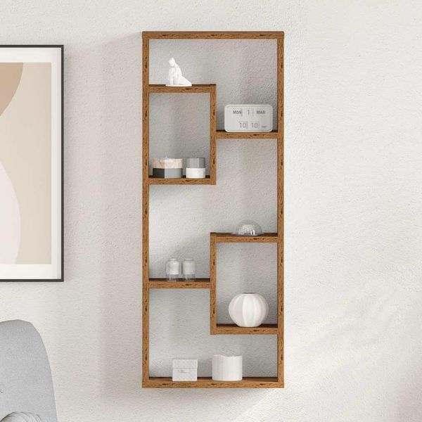 Maison Exclusive - Mensola Da Parete Effetto Legno Antico 36X16X90 Cm Materiale Ligneo-image