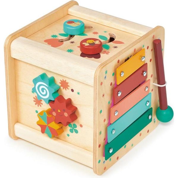 Cubo Di Attività In Legno Mentari, Giocattolo Educativo Multicolore-image