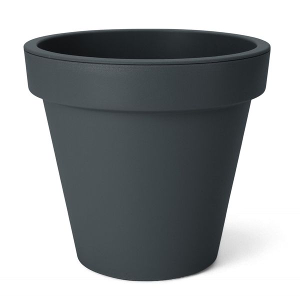 Spetebo Xs Fioriera In Plastica Piccola - 25 Cm/Antracite - Vaso Da Fiori Rotondo Per Uso Esterno E Interno - Fioriera Da Giardino Vaso Coprivaso-image